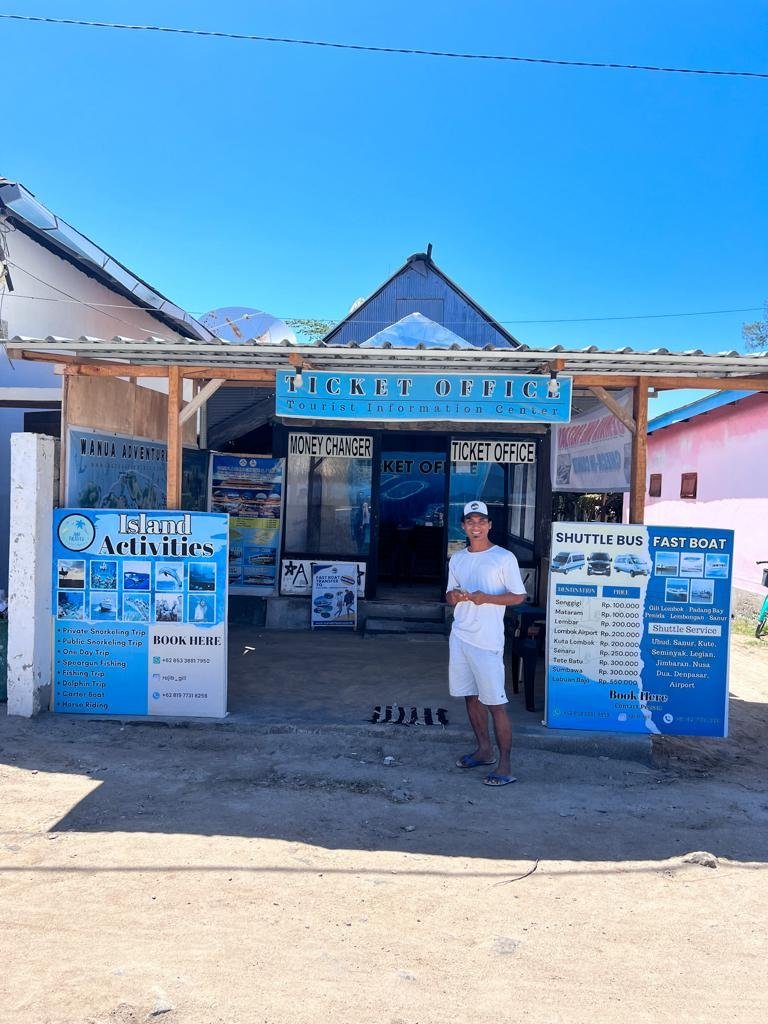 Ticket office at Gili Meno