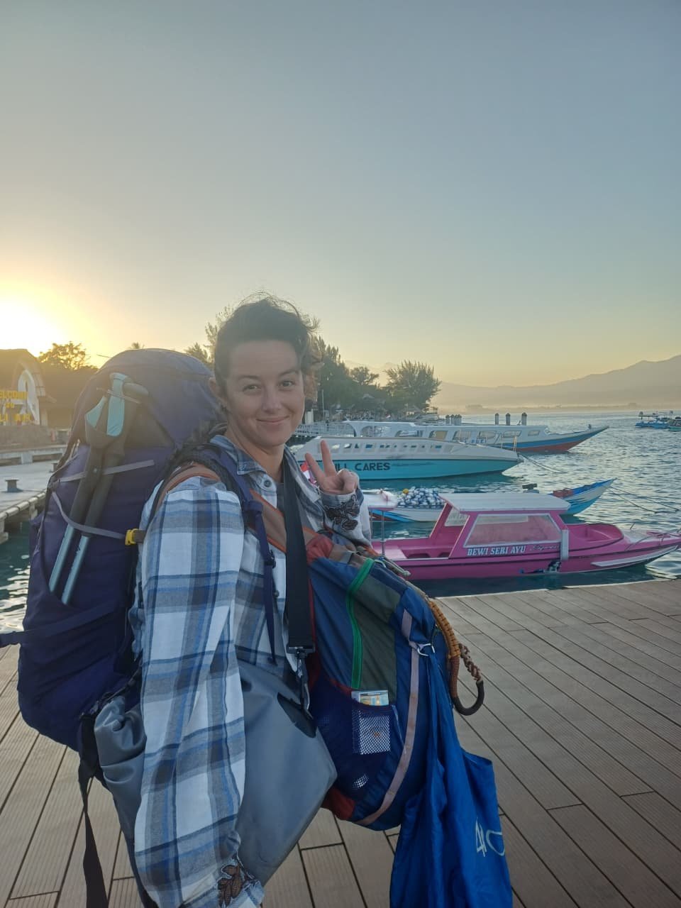 Guest arriving at the dock at sunset