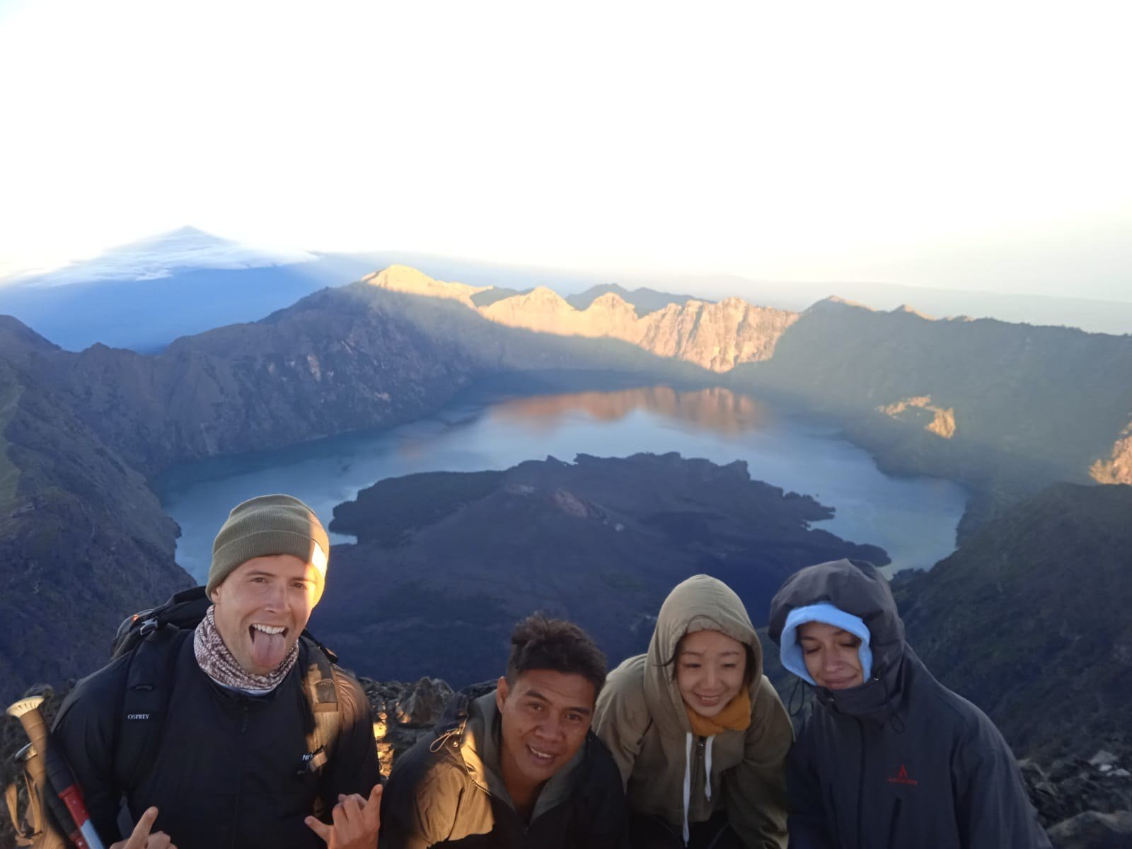 View of Segara Anak crater lake from the rim